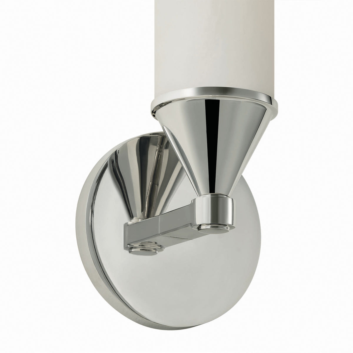 Sayer Wall Sconce 15", Polished Nickel and Cloud Glass