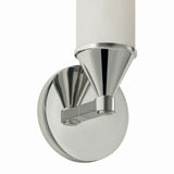Sayer Wall Sconce 15", Polished Nickel and Cloud Glass