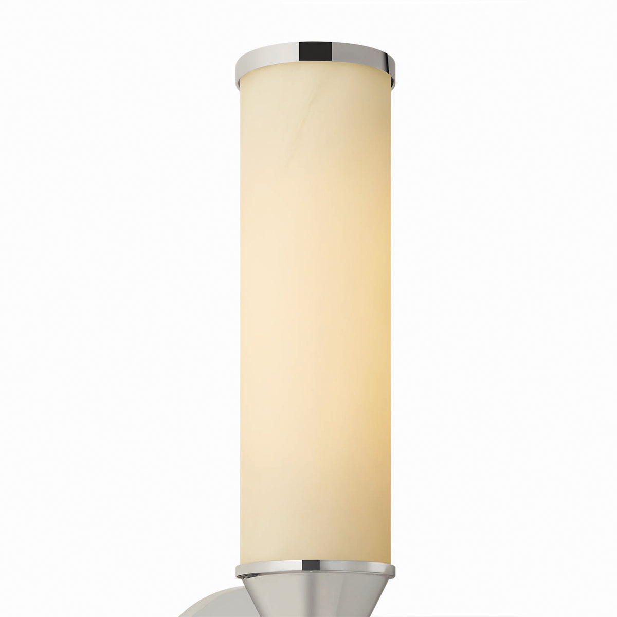 Sayer Wall Sconce 15", Polished Nickel and Cloud Glass