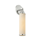 Sayer Wall Sconce 15", Polished Nickel and Cloud Glass