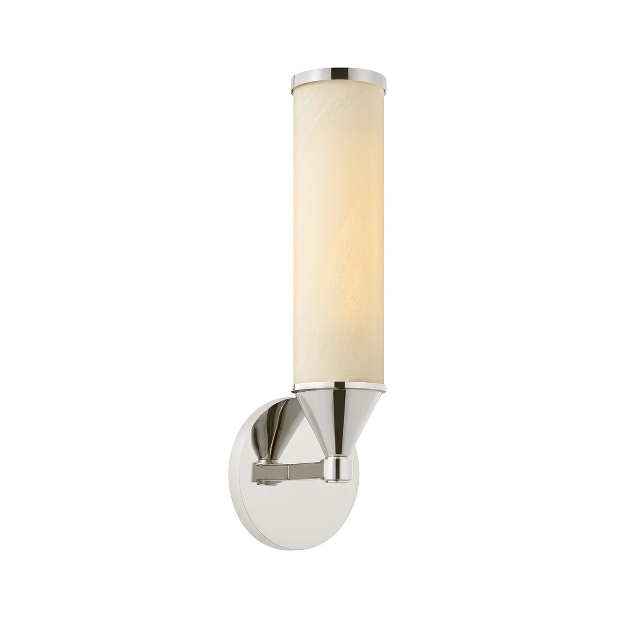Sayer Wall Sconce 15", Polished Nickel and Cloud Glass