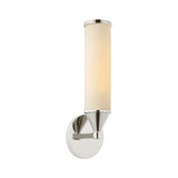 Sayer Wall Sconce 15", Polished Nickel and Cloud Glass