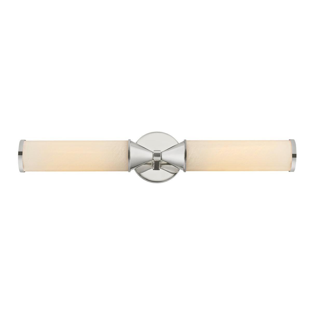 Sayer 2 Light Wall Sconce 25", Polished Nickel and Cloud Glass