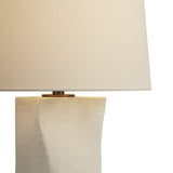 Selina Table Lamp 23", Brushed Matte Ivory and Wheat Linen