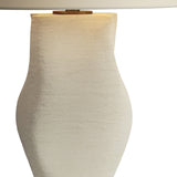 Selina Table Lamp 23", Brushed Matte Ivory and Wheat Linen