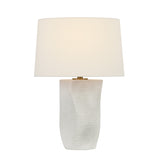 Selina Table Lamp 23", Brushed Matte Ivory and Wheat Linen