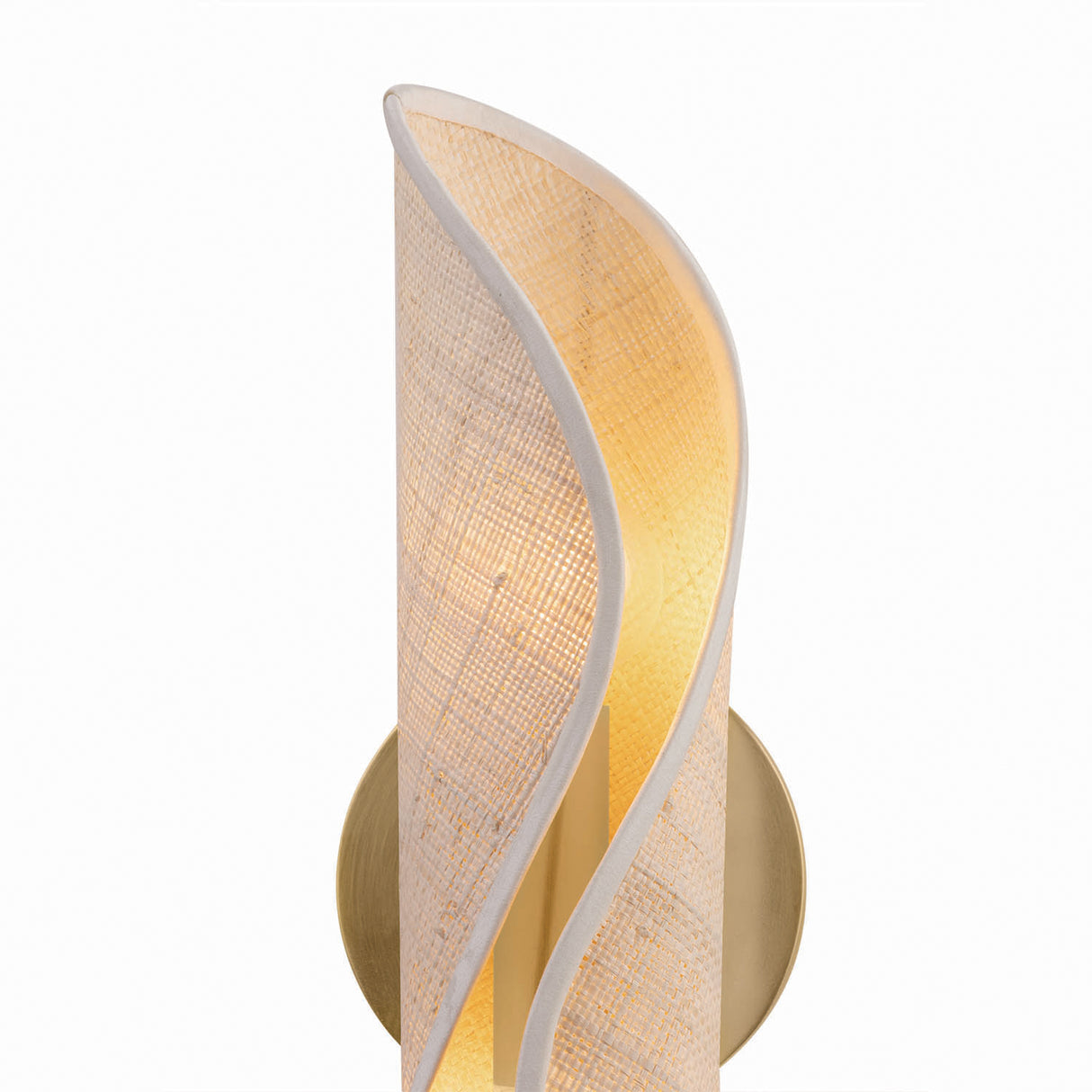 Xyra Wall Sconce 16", Aged Brass and Raffia