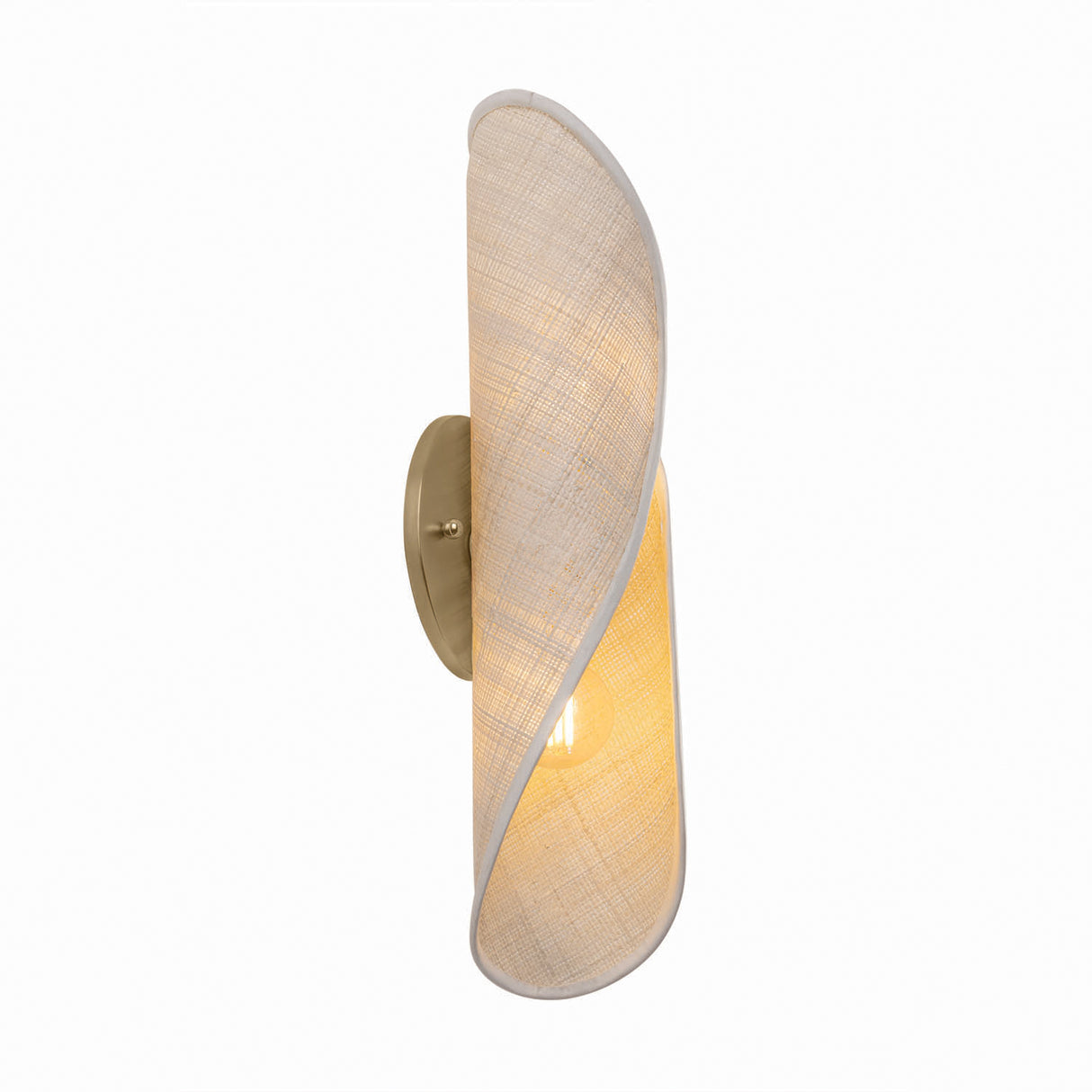 Xyra Wall Sconce 16", Aged Brass and Raffia