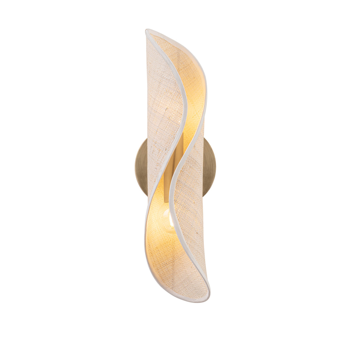 Xyra Wall Sconce 16", Aged Brass and Raffia