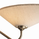 Zayla 3 Light Chandelier 34", Patina Brass and Textured Linen