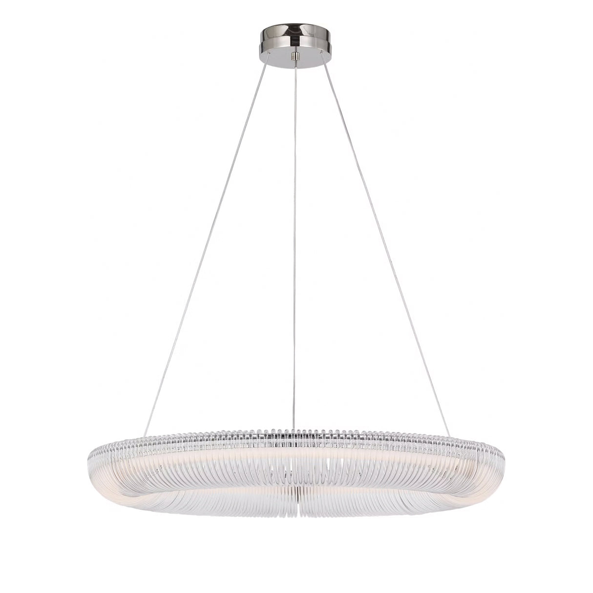 Amir Large LED Chandelier 30", Polished Nickel
