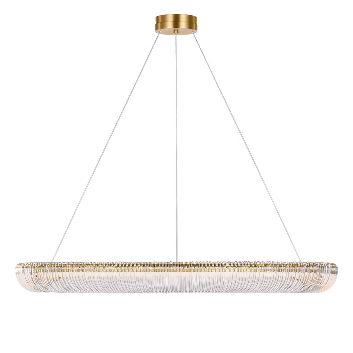 Amir Extra Large LED Chandelier 40", Modern Brass