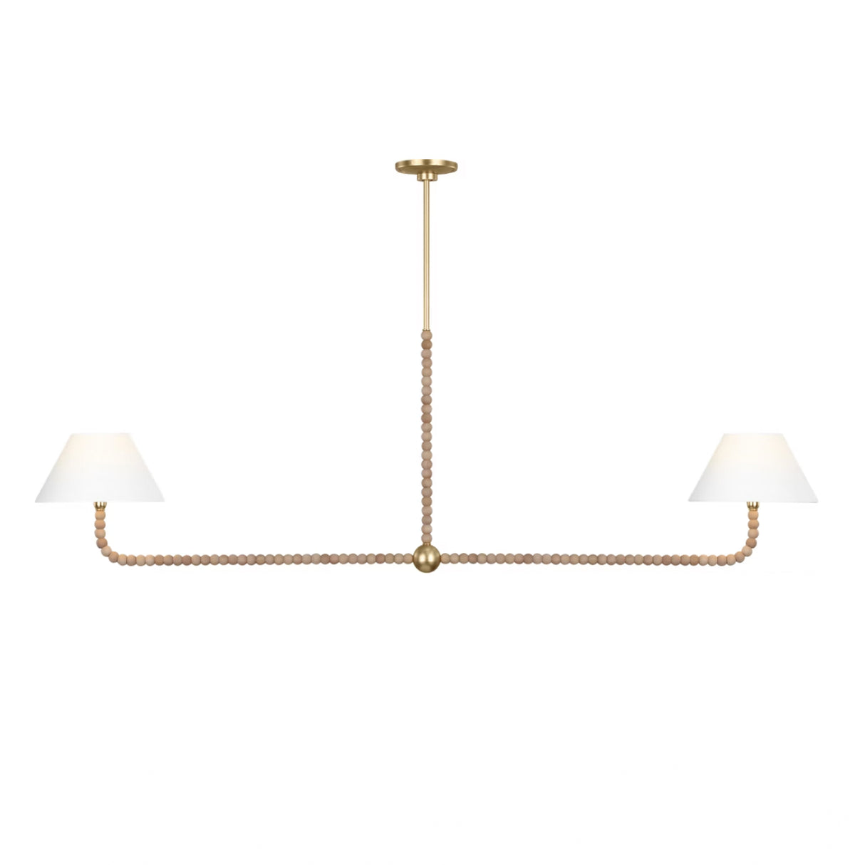 Casimir 2 Shade Linear Pendant 61", Gilded Brass