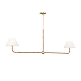 Casimir 2 Shade Linear Pendant 61", Gilded Brass
