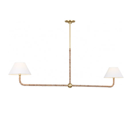 Casimir 2 Shade Linear Pendant 61", Gilded Brass