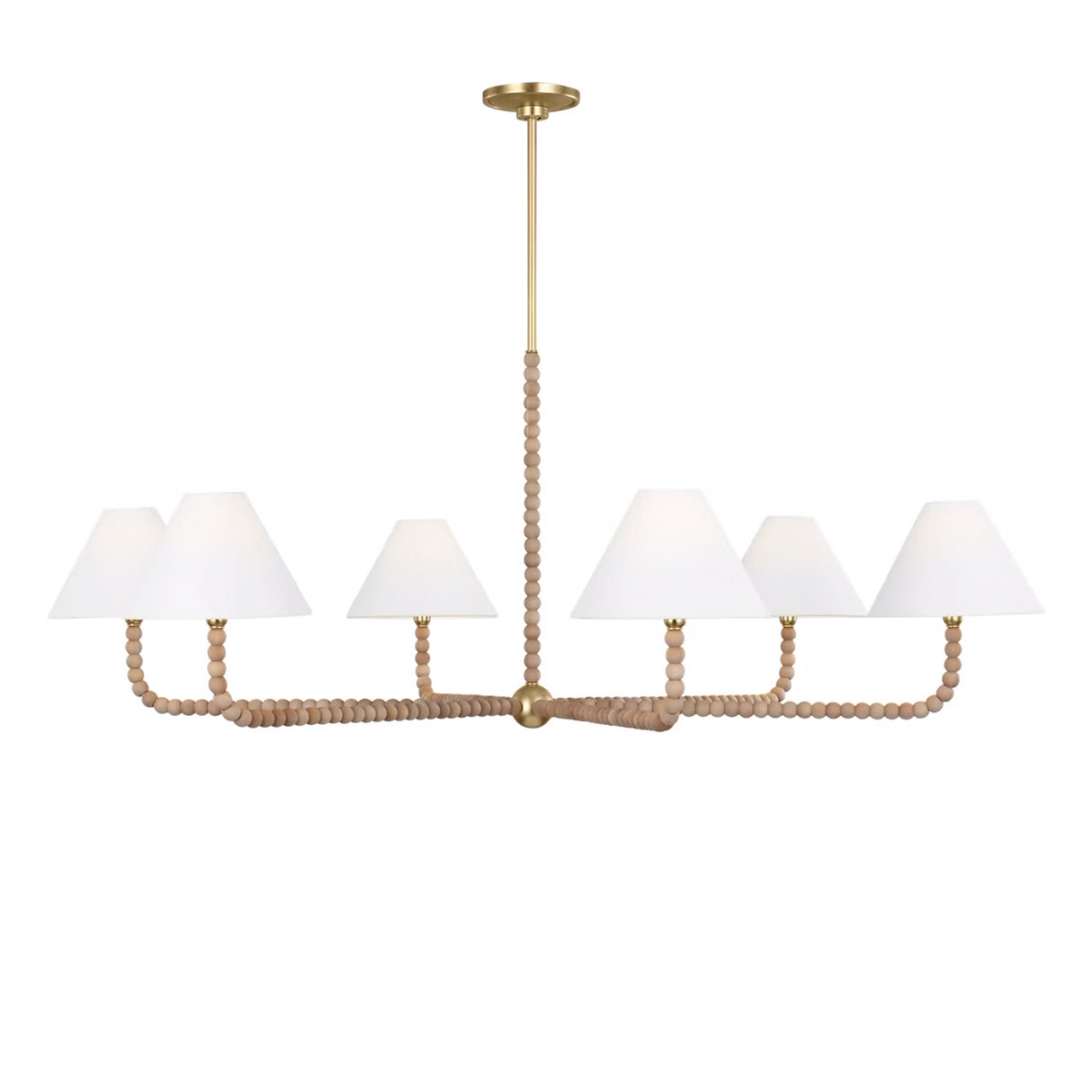 Casimir 6 Light Chandelier 50", Gilded Brass