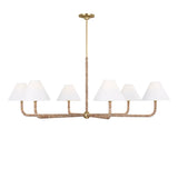 Casimir 6 Light Chandelier 50", Gilded Brass