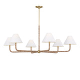Casimir 6 Light Chandelier 50", Gilded Brass