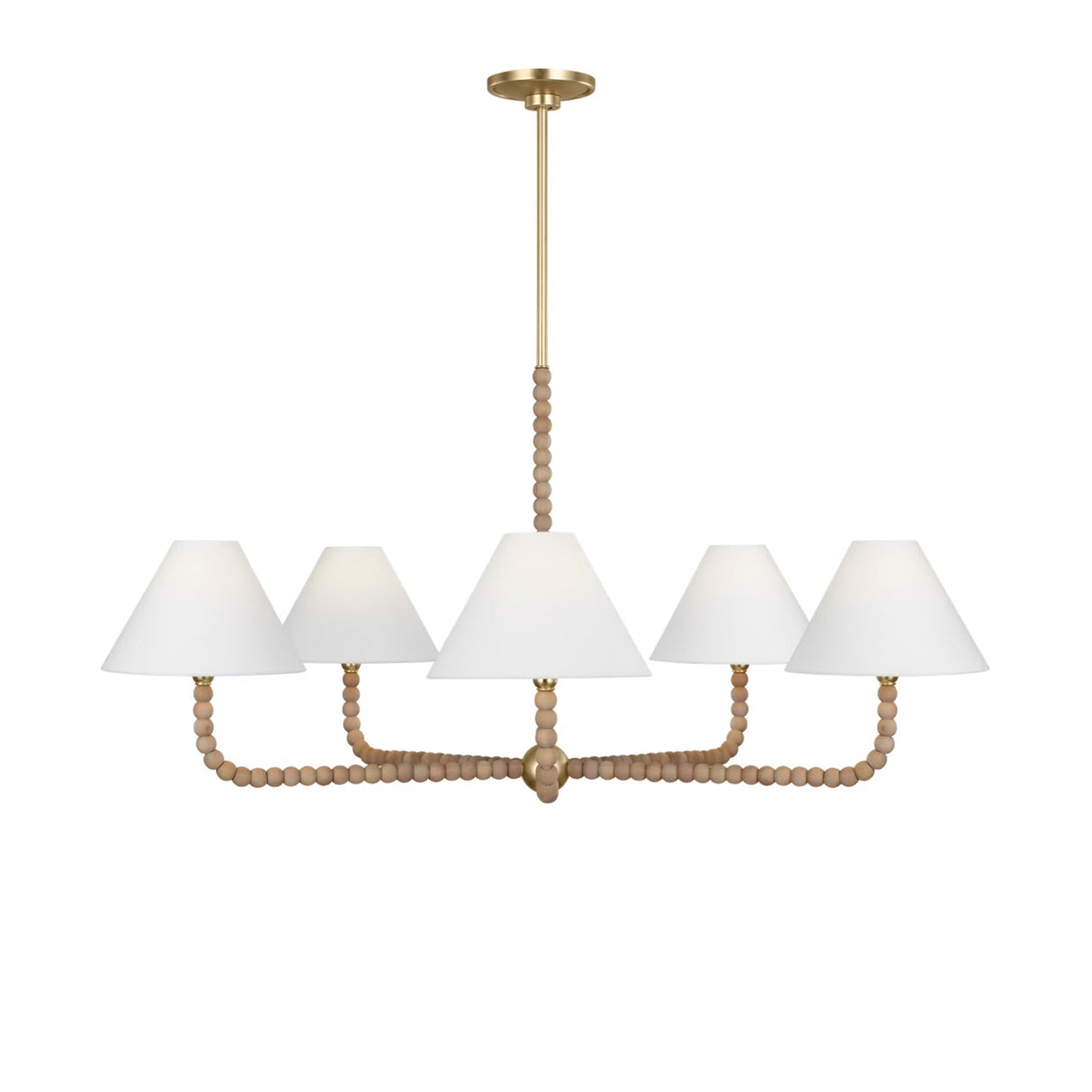 Casimir 5 Light Chandelier 39", Gilded Brass