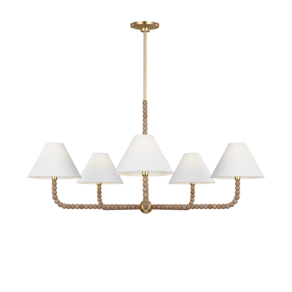 Casimir 5 Light Chandelier 39", Gilded Brass