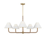 Casimir 5 Light Chandelier 39", Gilded Brass