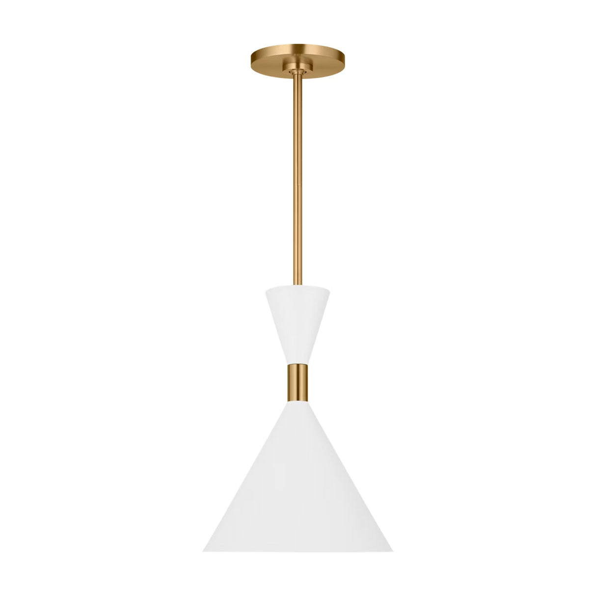 Errol Small LED Pendant 10", Modern Brass and Matte White