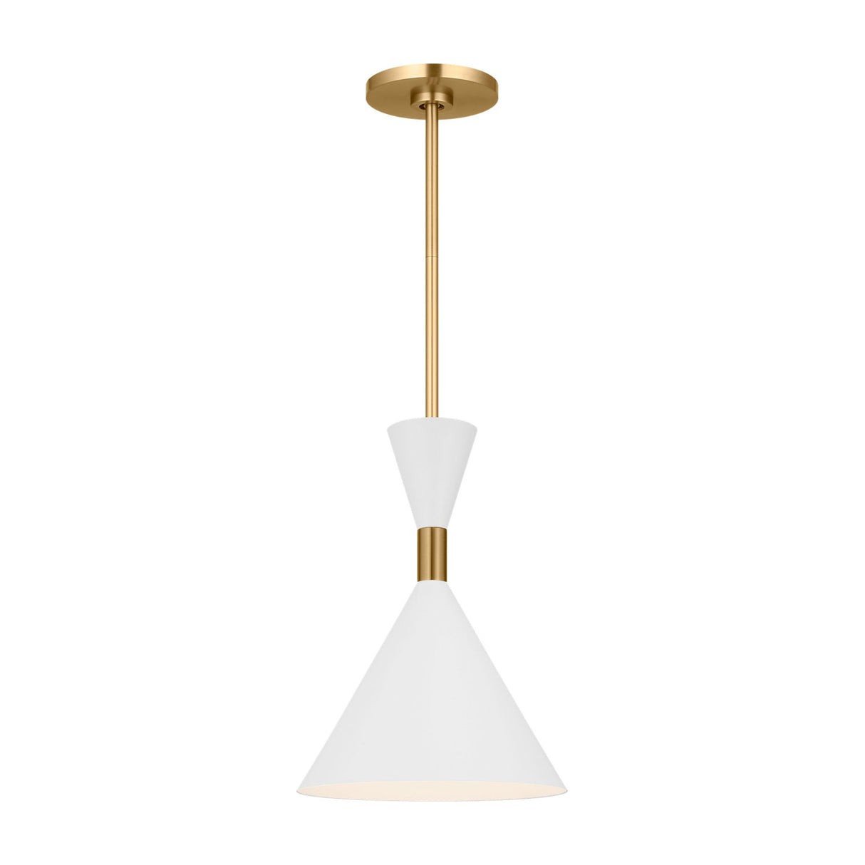 Errol Small LED Pendant 10", Modern Brass and Matte White