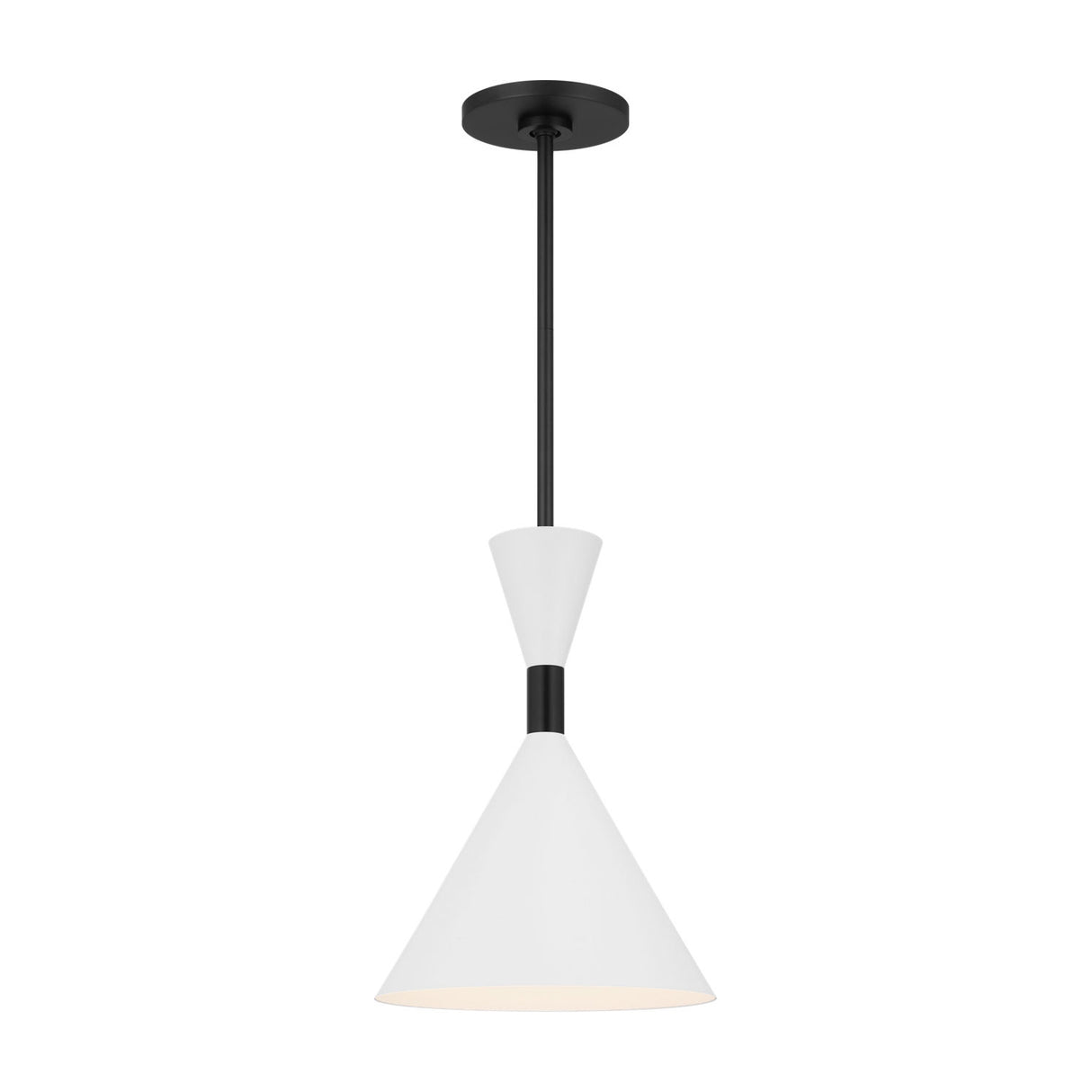 Errol Small LED Pendant 10", Matte Black and Matte White