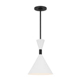 Errol Small LED Pendant 10", Matte Black and Matte White