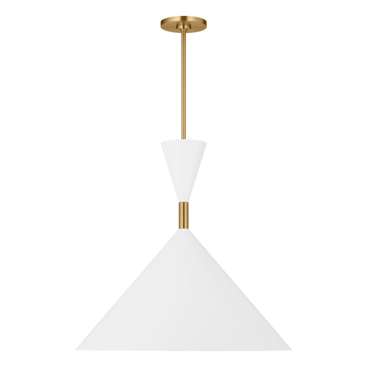 Errol Large LED Pendant 24", Modern Brass and Matte White