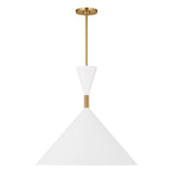Errol Large LED Pendant 24", Modern Brass and Matte White