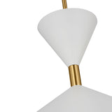 Errol Large LED Pendant 24", Modern Brass and Matte White