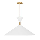 Errol Extra Large LED Pendant 30", Modern Brass and Matte White