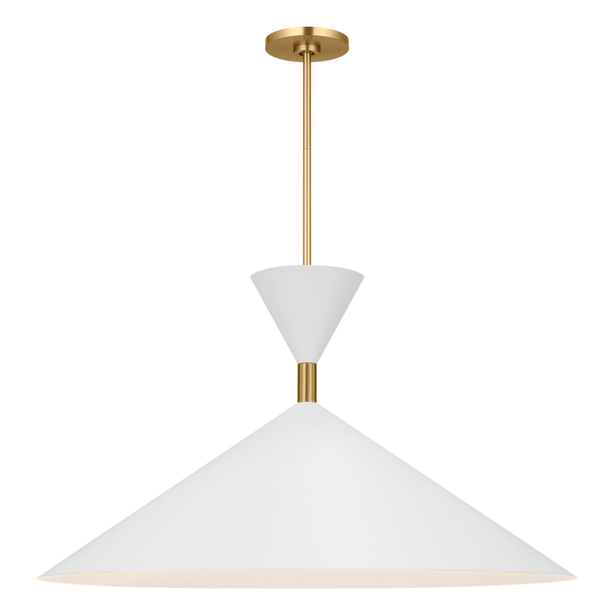 Errol Extra Large LED Pendant 30", Modern Brass and Matte White