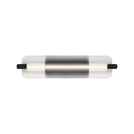 Halden Indoor/Outdoor LED Wall Sconce 25", Matte Black and Clear Glass
