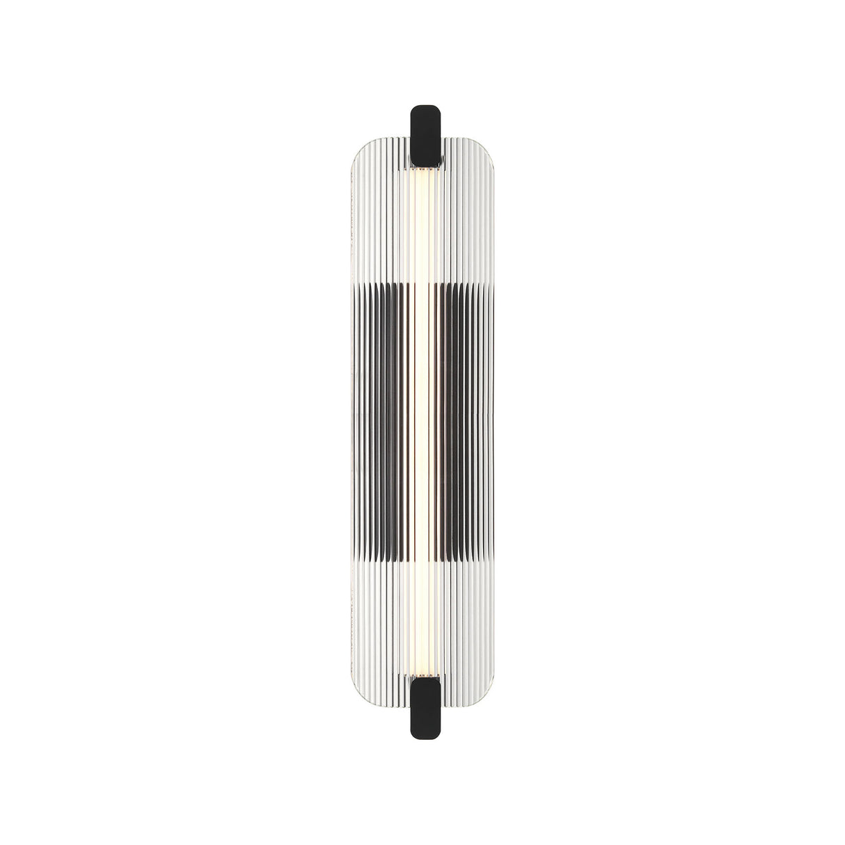 Halden Indoor/Outdoor LED Wall Sconce 25", Matte Black and Clear Glass