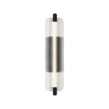 Halden Indoor/Outdoor LED Wall Sconce 25", Matte Black and Clear Glass