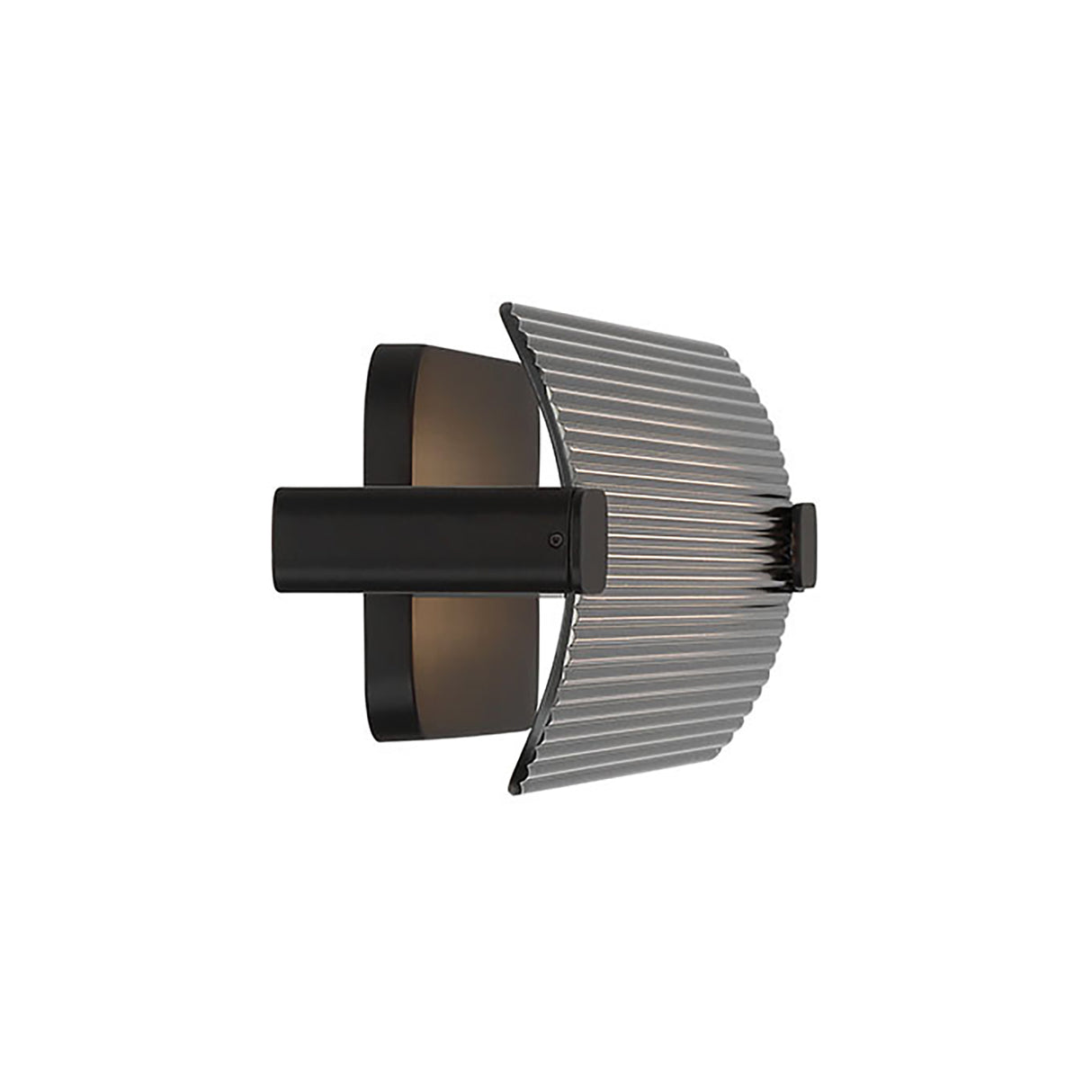 Halden Indoor/Outdoor LED Wall Sconce 25", Matte Black and Smoke Glass