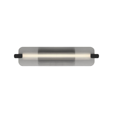 Halden Indoor/Outdoor LED Wall Sconce 25", Matte Black and Smoke Glass