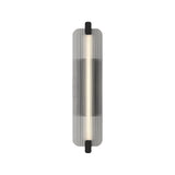 Halden Indoor/Outdoor LED Wall Sconce 25", Matte Black and Smoke Glass