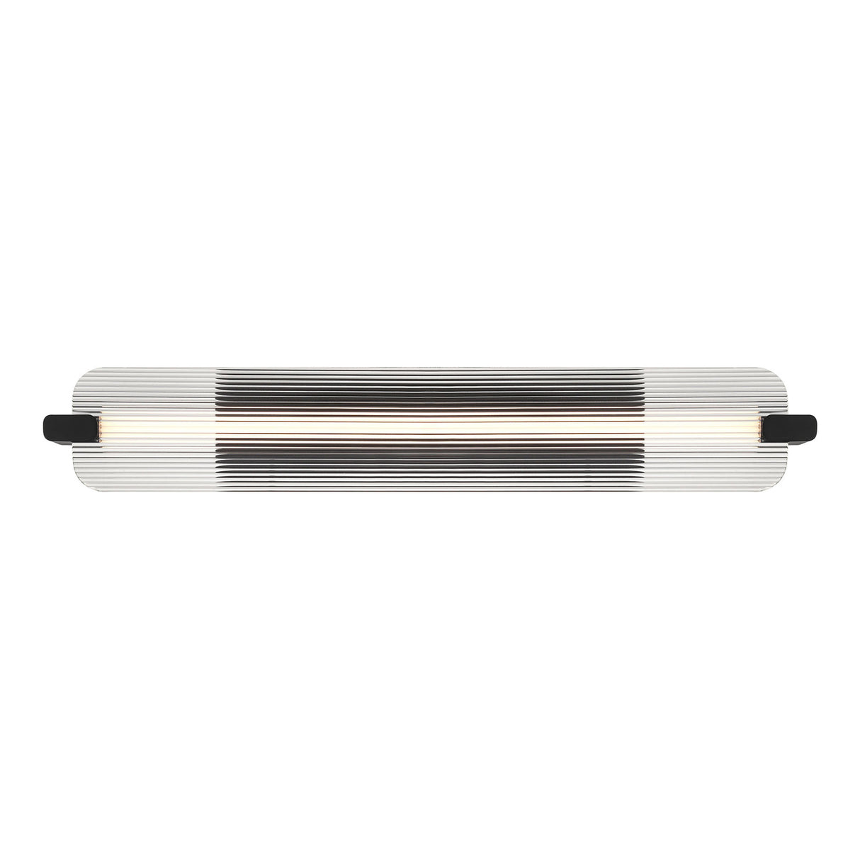 Halden Indoor/Outdoor LED Wall Sconce 34", Matte Black and Clear Glass