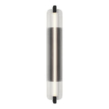 Halden Indoor/Outdoor LED Wall Sconce 34", Matte Black and Clear Glass