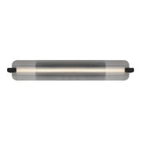 Halden Indoor/Outdoor LED Wall Sconce 34", Matte Black and Smoke Glass