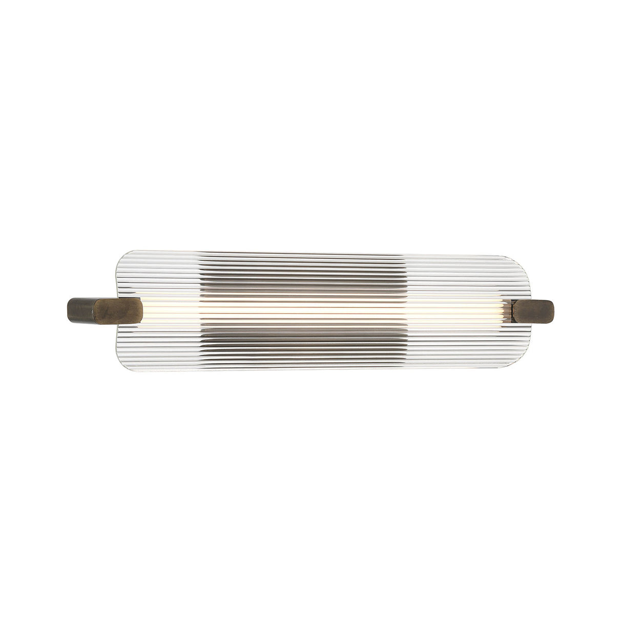 Halden LED Wall Sconce 25", Weathered Brass and Clear Glass