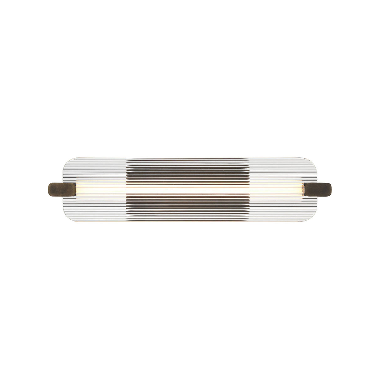 Halden LED Wall Sconce 25", Weathered Brass and Clear Glass