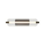 Halden LED Wall Sconce 25", Weathered Brass and Clear Glass