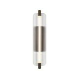 Halden LED Wall Sconce 25", Weathered Brass and Clear Glass