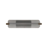 Halden LED Wall Sconce 25", Weathered Brass and Smoke Glass