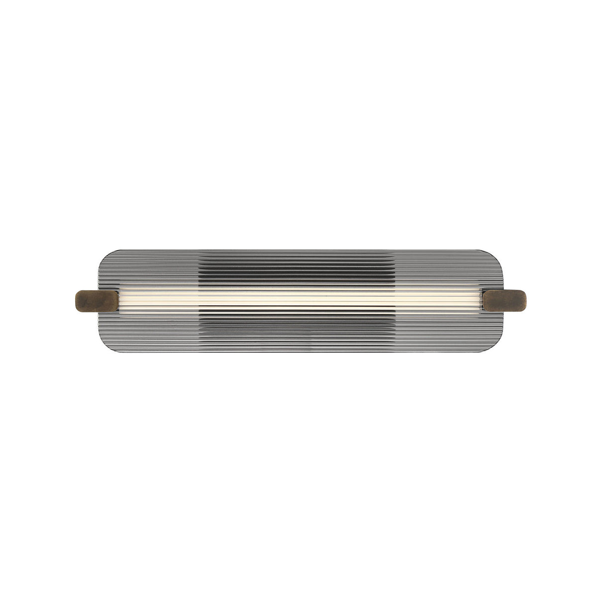 Halden LED Wall Sconce 25", Weathered Brass and Smoke Glass