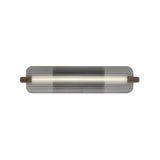 Halden LED Wall Sconce 25", Weathered Brass and Smoke Glass